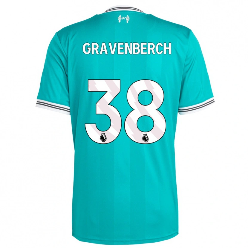 Danxen Mulher Camisola Ryan Gravenberch #38 Verde Branco Terceiro 2025/26 Camisa Brasil