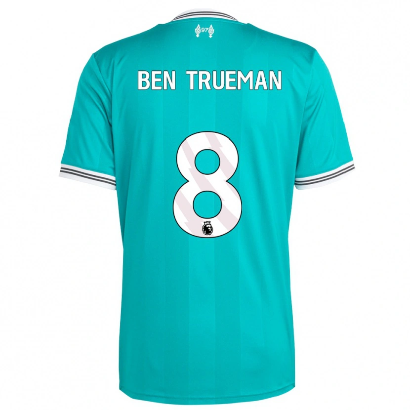 Danxen Mulher Camisola Ben Trueman #8 Verde Branco Terceiro 2025/26 Camisa Brasil