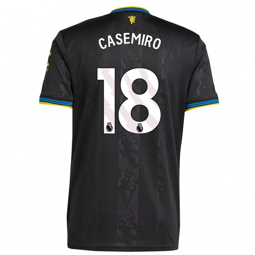 Danxen Mulher Camisola Casemiro #18 Preto Amarelo Azul Terceiro 2025/26 Camisa Brasil