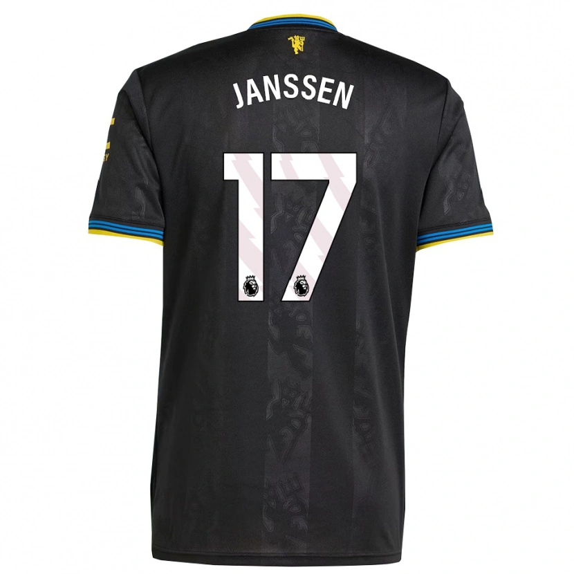 Danxen Mulher Camisola Dominique Janssen #17 Preto Amarelo Azul Terceiro 2025/26 Camisa Brasil