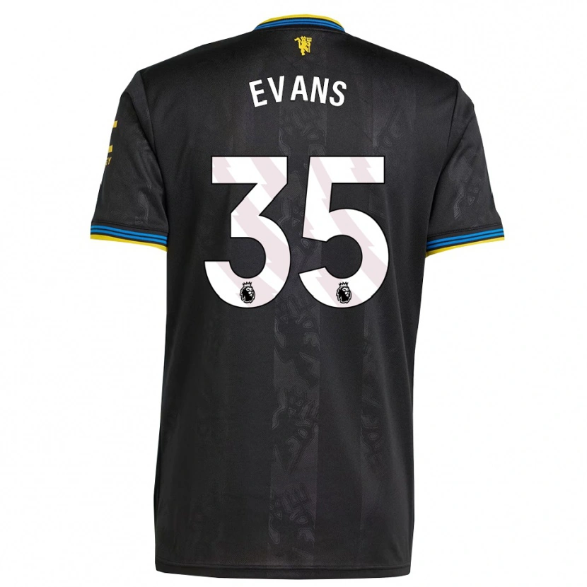 Danxen Mulher Camisola Jonny Evans #35 Preto Amarelo Azul Terceiro 2025/26 Camisa Brasil