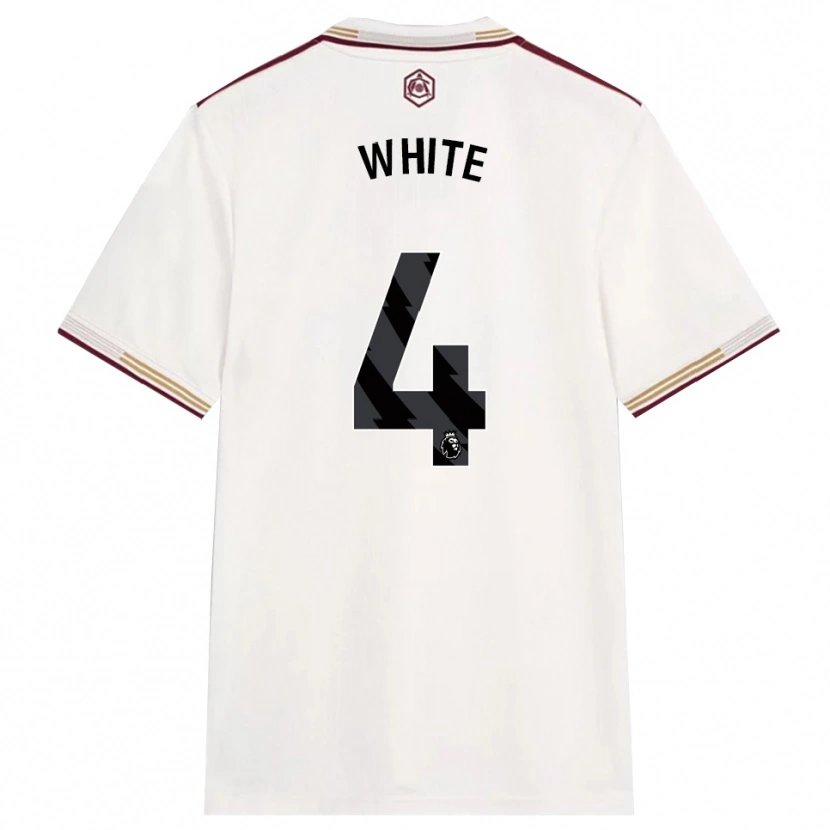 Danxen Mulher Camisola Ben White #4 Branco Sujo Borgonha Terceiro 2025/26 Camisa Brasil