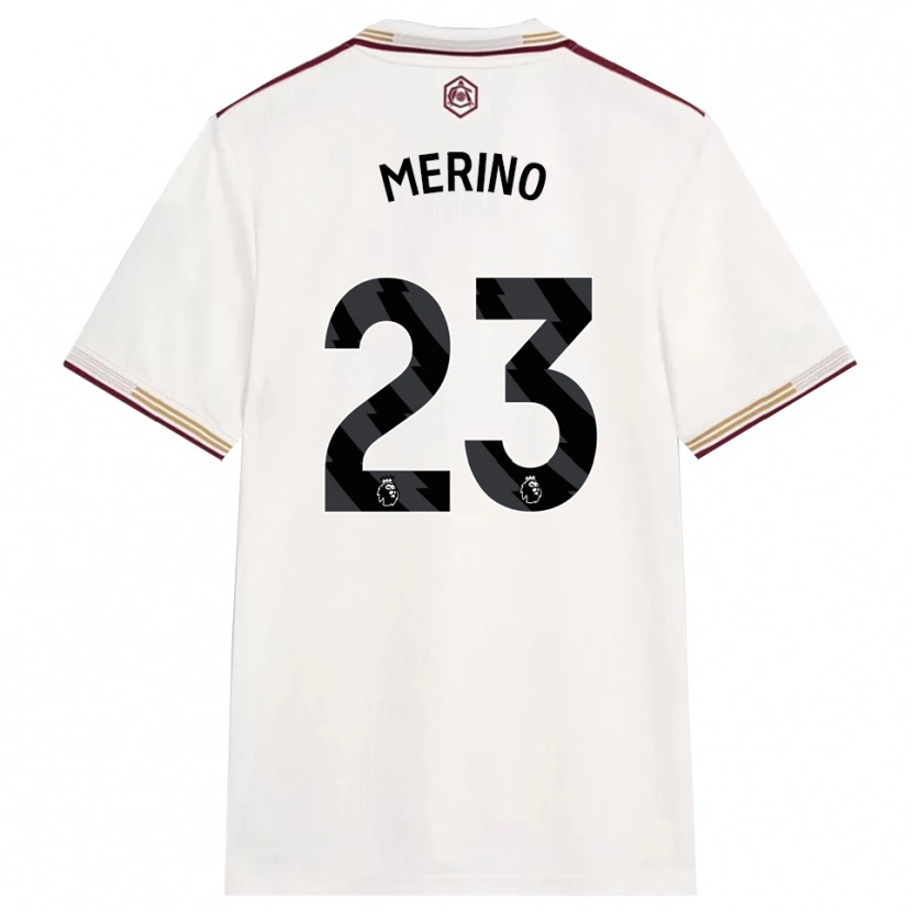 Danxen Mulher Camisola Mikel Merino #23 Branco Sujo Borgonha Terceiro 2025/26 Camisa Brasil
