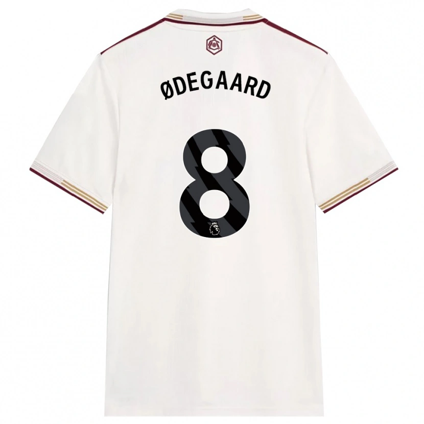 Danxen Mulher Camisola Martin Ødegaard #8 Branco Sujo Borgonha Terceiro 2025/26 Camisa Brasil