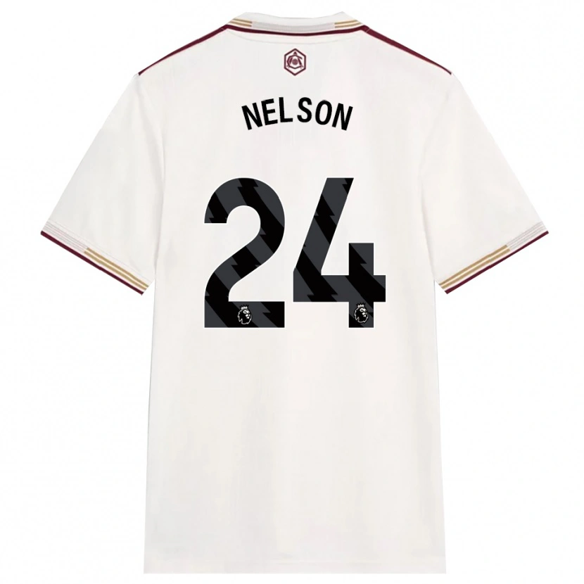 Danxen Mulher Camisola Reiss Nelson #24 Branco Sujo Borgonha Terceiro 2025/26 Camisa Brasil