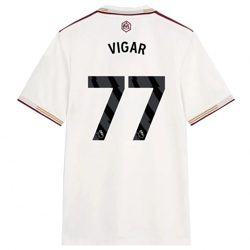 Danxen Mulher Camisola Billy Vigar #77 Branco Sujo Borgonha Terceiro 2025/26 Camisa Brasil