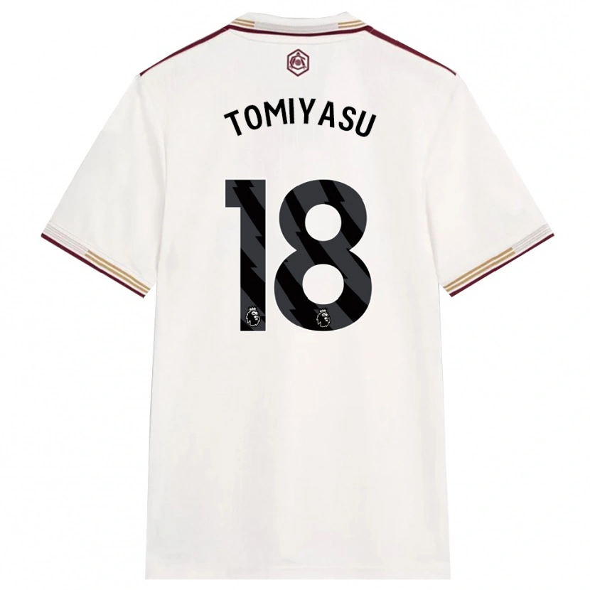 Danxen Mulher Camisola Takehiro Tomiyasu #18 Branco Sujo Borgonha Terceiro 2025/26 Camisa Brasil