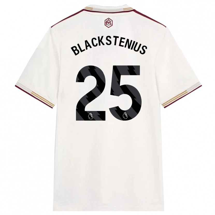 Danxen Mulher Camisola Stina Blackstenius #25 Branco Sujo Borgonha Terceiro 2025/26 Camisa Brasil