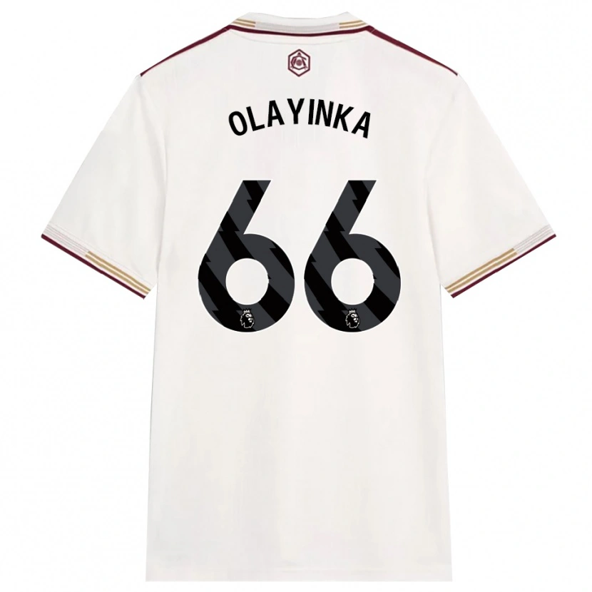 Danxen Mulher Camisola James Olayinka #66 Branco Sujo Borgonha Terceiro 2025/26 Camisa Brasil