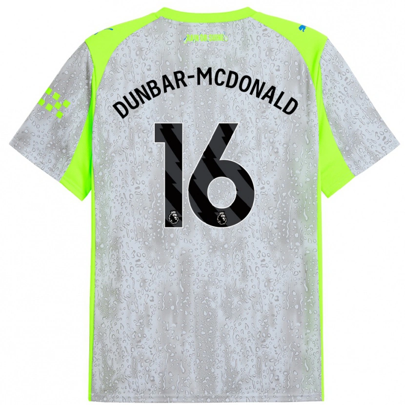 Danxen Mulher Camisola Christian Dunbar-Mcdonald #16 Cinza Amarelo Terceiro 2025/26 Camisa Brasil