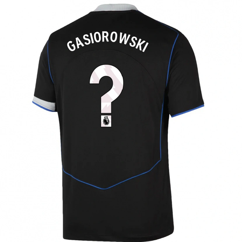 Danxen Mulher Camisola Marko Gasiorowski #0 Preto Azul Prata Terceiro 2025/26 Camisa Brasil