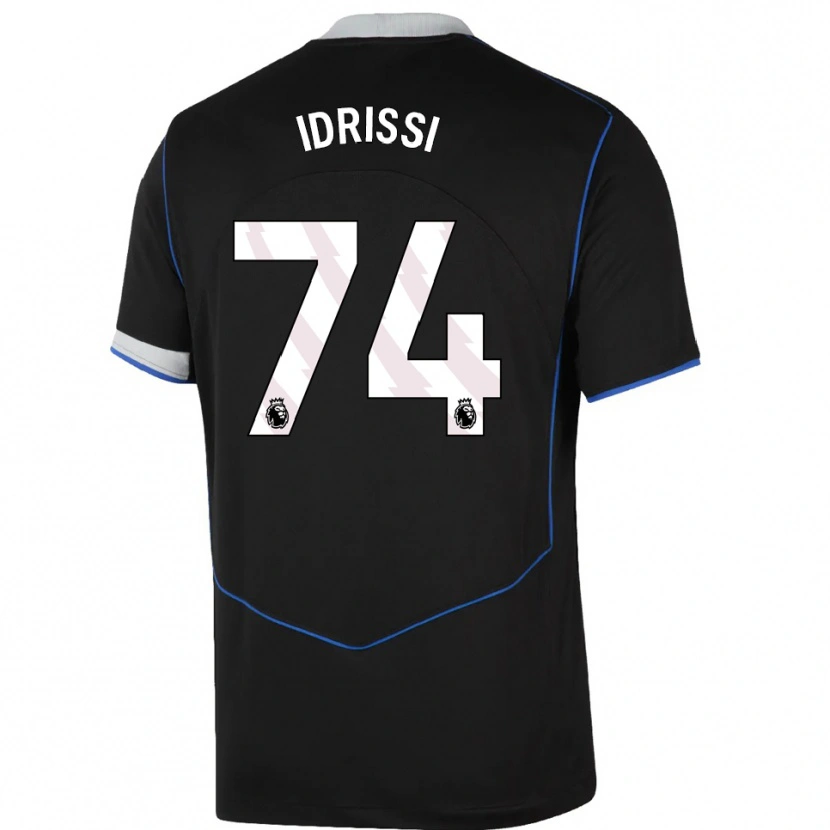 Danxen Mulher Camisola Yahya Idrissi #74 Preto Azul Prata Terceiro 2025/26 Camisa Brasil