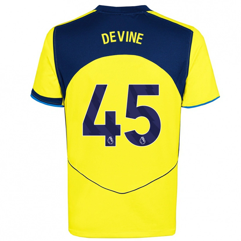 Danxen Mulher Camisola Alfie Devine #45 Amarelo Marinho Terceiro 2025/26 Camisa Brasil