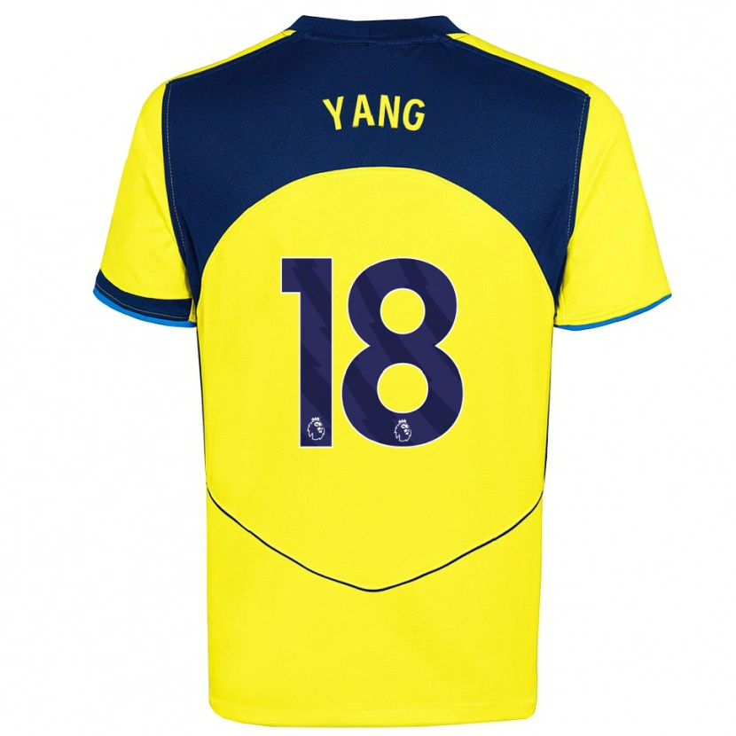 Danxen Mulher Camisola Min-Hyeok Yang #18 Amarelo Marinho Terceiro 2025/26 Camisa Brasil