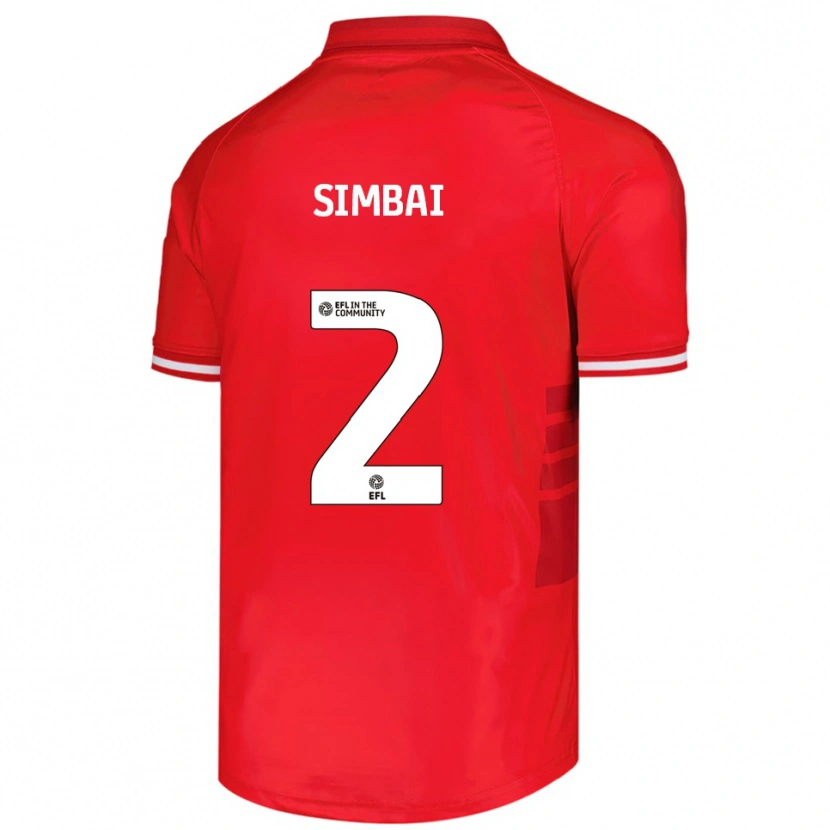 Danxen Criança Camisola Kingston Simbai #2 Vermelho Branco Principal 2025/26 Camisa Brasil