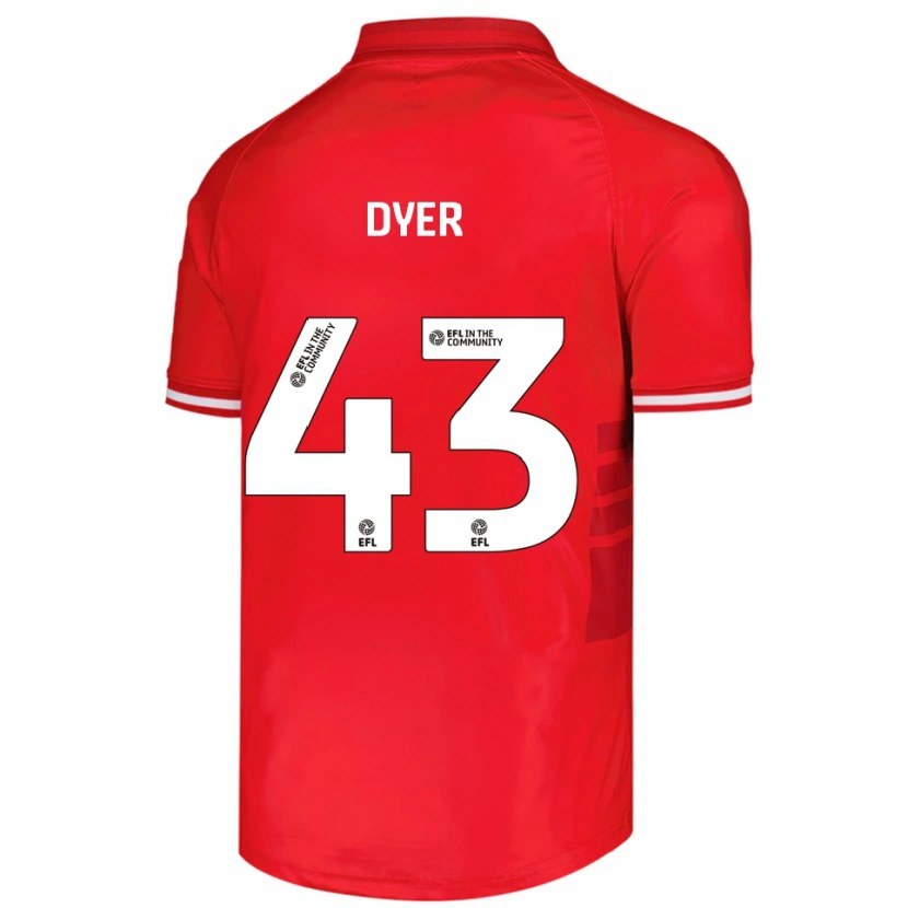Danxen Criança Camisola Josiah Dyer #43 Vermelho Branco Principal 2025/26 Camisa Brasil