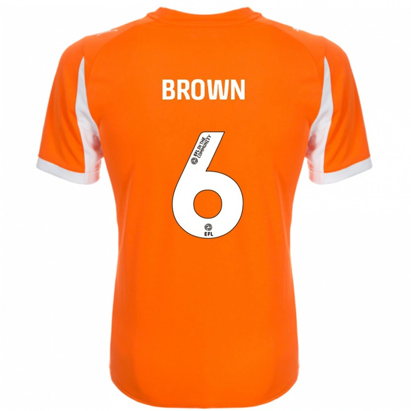 Danxen Criança Camisola Jordan Brown #6 Laranja Branco Principal 2025/26 Camisa Brasil