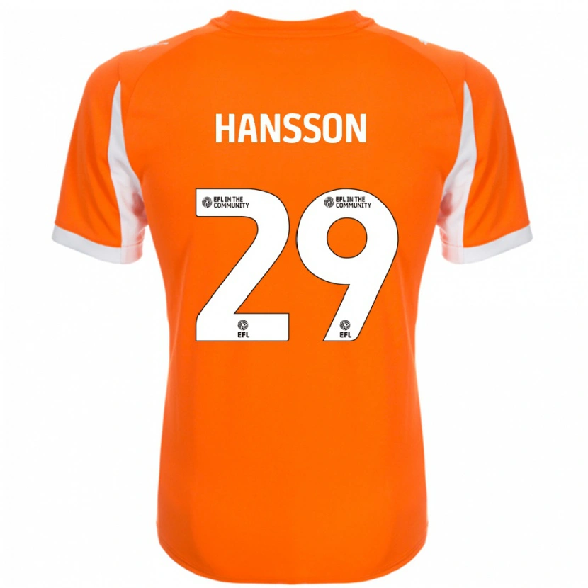 Danxen Criança Camisola Emil Hansson #29 Laranja Branco Principal 2025/26 Camisa Brasil