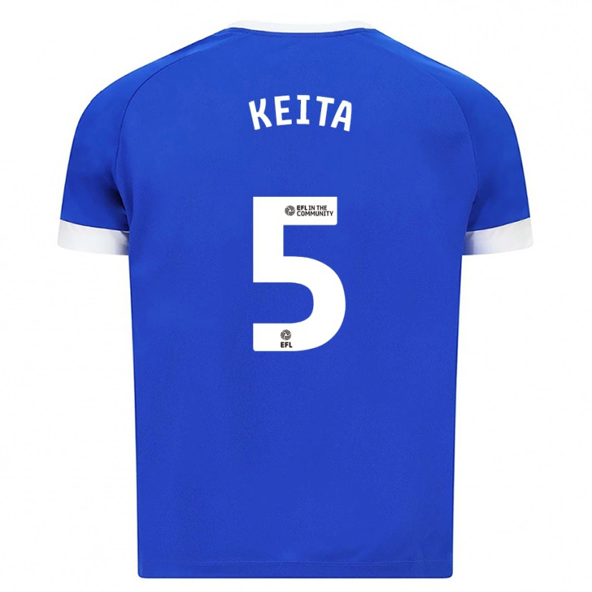 Danxen Criança Camisola Gabriel Keita #5 Azul Branco Principal 2025/26 Camisa Brasil