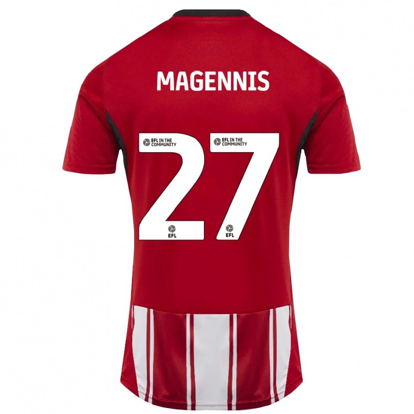 Danxen Criança Camisola Josh Magennis #27 Vermelho Branco Preto Principal 2025/26 Camisa Brasil