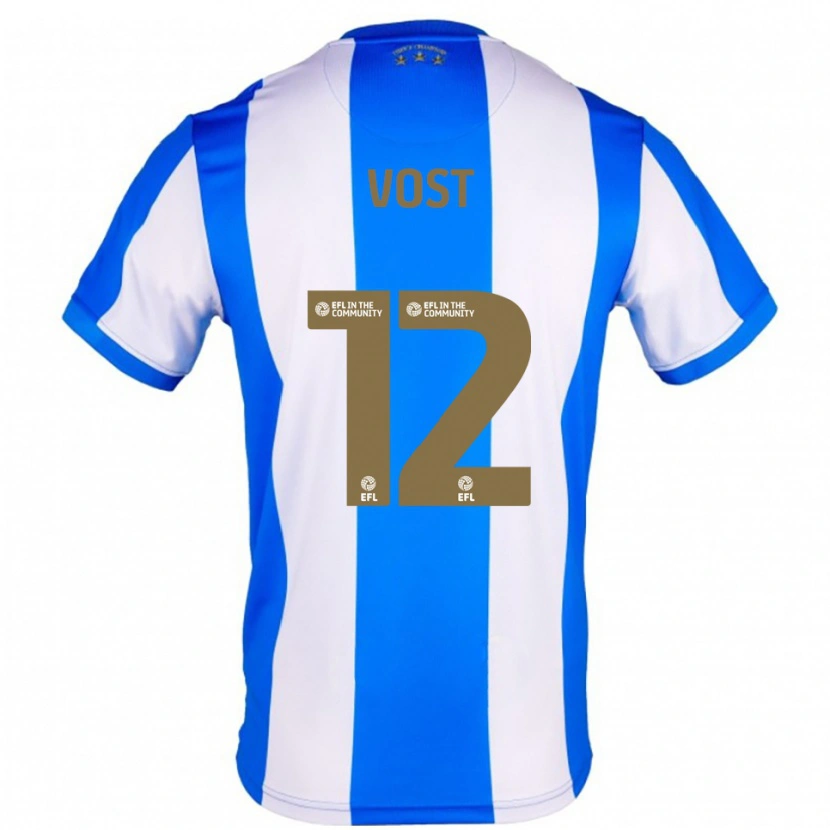 Danxen Criança Camisola Daniel Vost #12 Azul Branco Principal 2025/26 Camisa Brasil