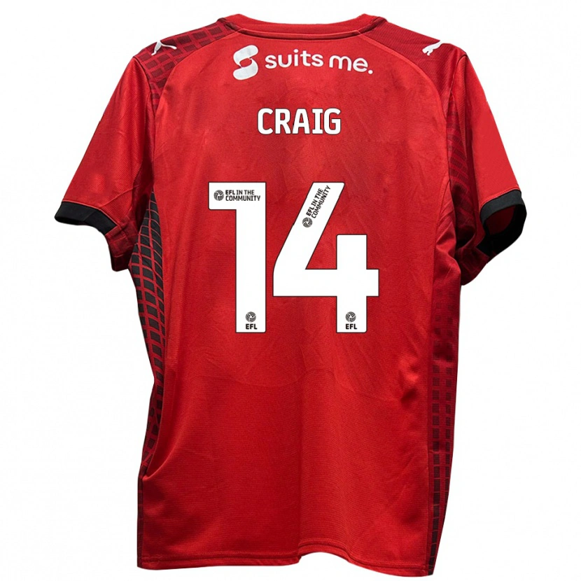 Danxen Criança Camisola Michael Craig #14 Vermelho Preto Principal 2025/26 Camisa Brasil