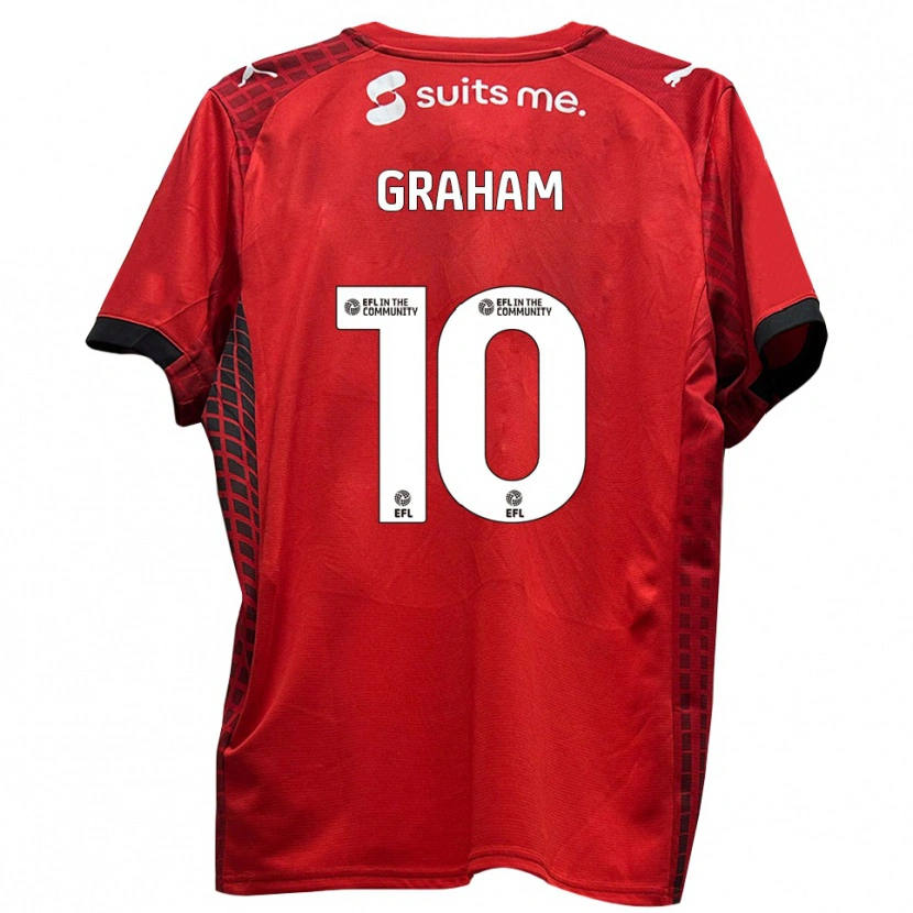Danxen Criança Camisola Jordan Graham #10 Vermelho Preto Principal 2025/26 Camisa Brasil