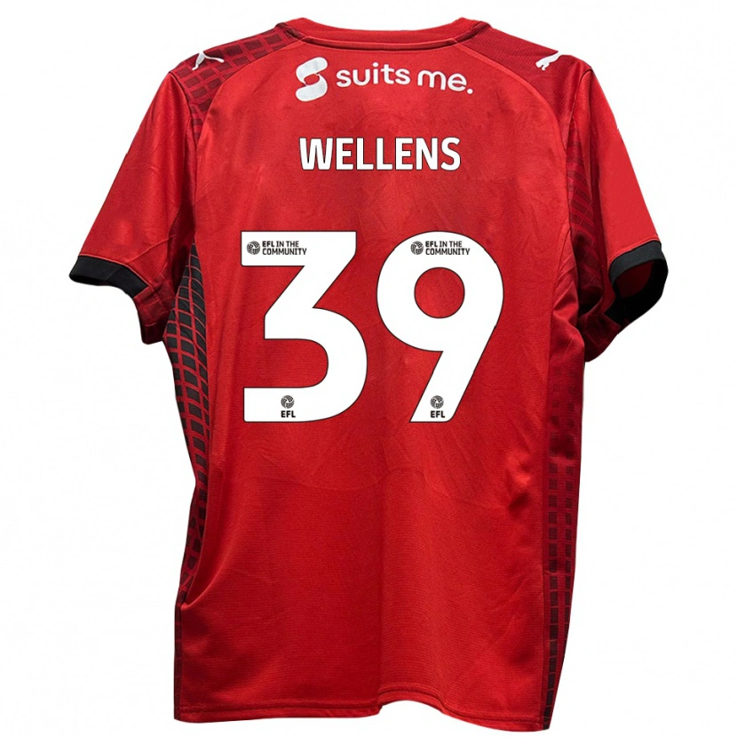 Danxen Criança Camisola Alfie Wellens #39 Vermelho Preto Principal 2025/26 Camisa Brasil