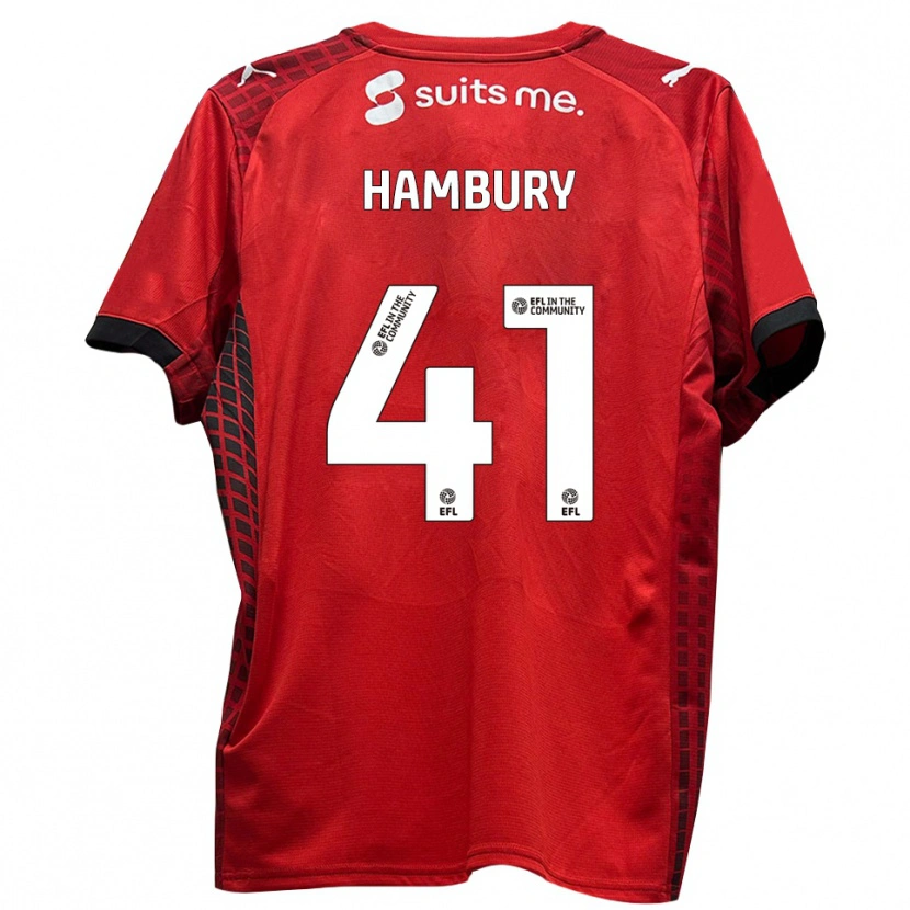 Danxen Criança Camisola Zack Hambury #41 Vermelho Preto Principal 2025/26 Camisa Brasil