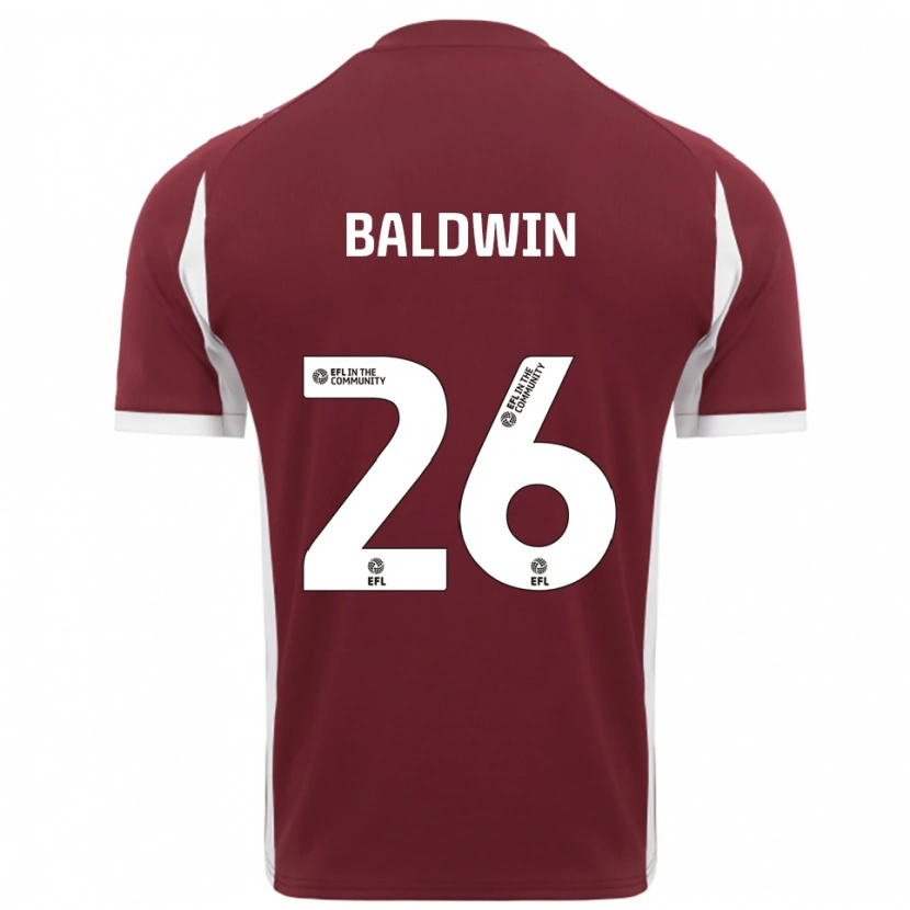 Danxen Criança Camisola Jack Baldwin #26 Vinho Branco Principal 2025/26 Camisa Brasil