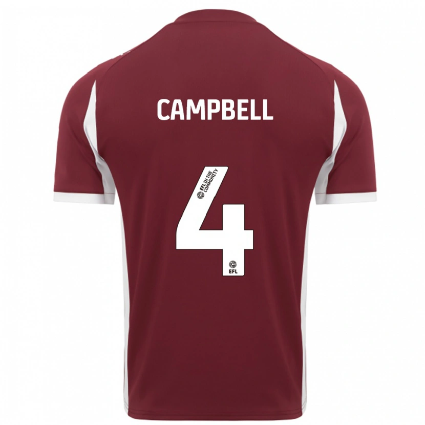 Danxen Criança Camisola Dean Campbell #4 Vinho Branco Principal 2025/26 Camisa Brasil