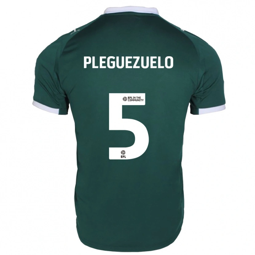 Danxen Criança Camisola Julio Pleguezuelo #5 Verde Branco Principal 2025/26 Camisa Brasil