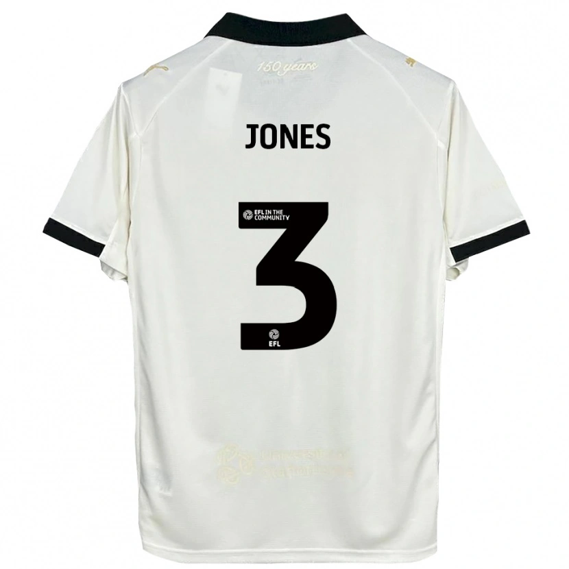 Danxen Criança Camisola Dan Jones #3 Branco Sujo Preto Principal 2025/26 Camisa Brasil
