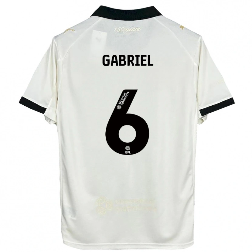 Danxen Criança Camisola Jordan Gabriel #6 Branco Sujo Preto Principal 2025/26 Camisa Brasil