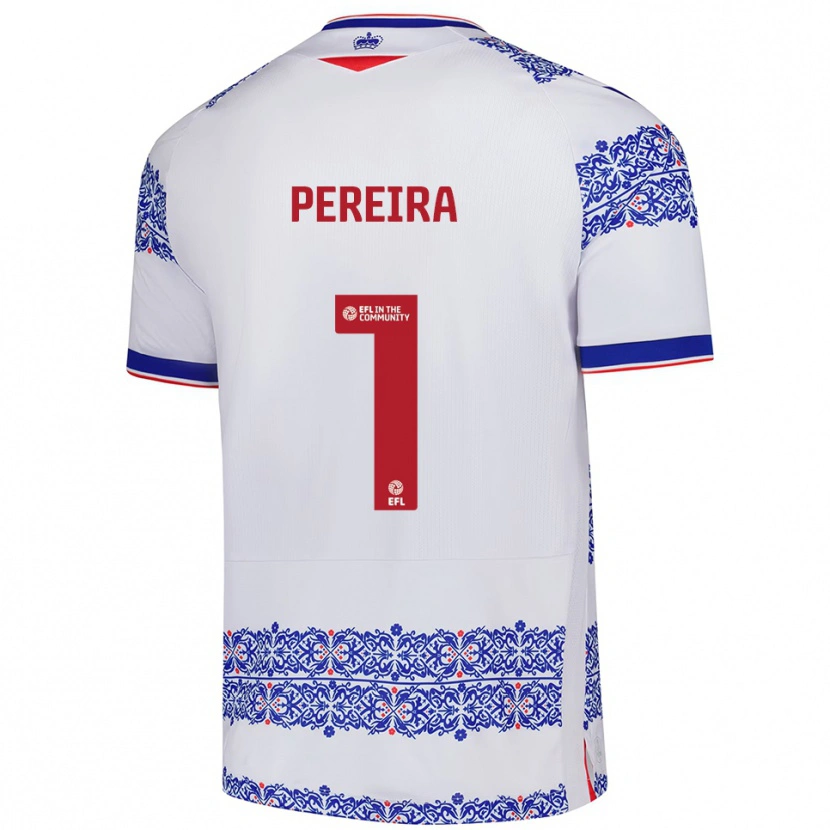Danxen Criança Camisola Joel Pereira #1 Branco Azul Principal 2025/26 Camisa Brasil