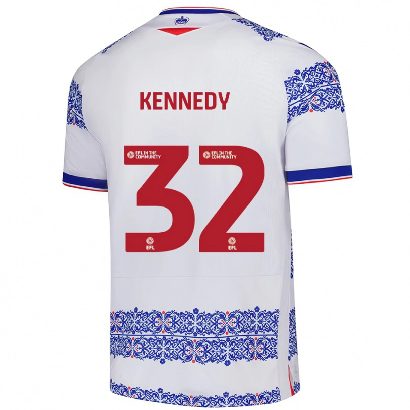 Danxen Criança Camisola Stevie Kennedy #32 Branco Azul Principal 2025/26 Camisa Brasil