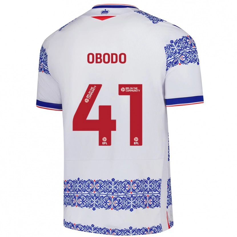 Danxen Criança Camisola Miles Obodo #41 Branco Azul Principal 2025/26 Camisa Brasil