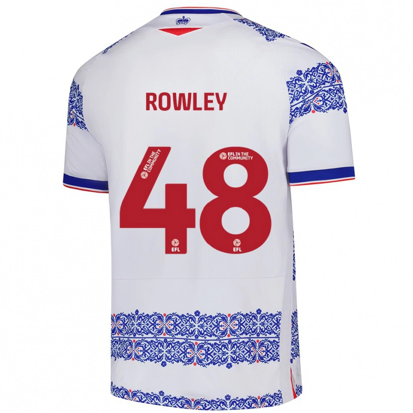 Danxen Criança Camisola Matthew Rowley #48 Branco Azul Principal 2025/26 Camisa Brasil
