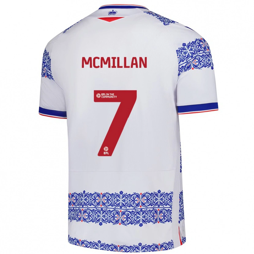 Danxen Criança Camisola Maddox Mcmillan #7 Branco Azul Principal 2025/26 Camisa Brasil