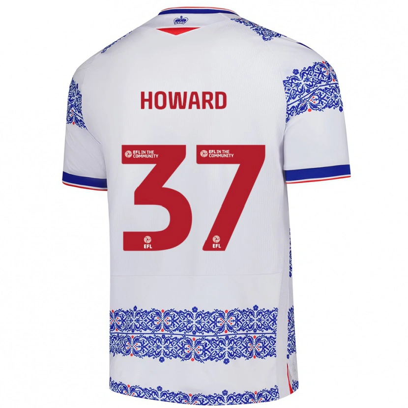 Danxen Criança Camisola Luke Howard #37 Branco Azul Principal 2025/26 Camisa Brasil