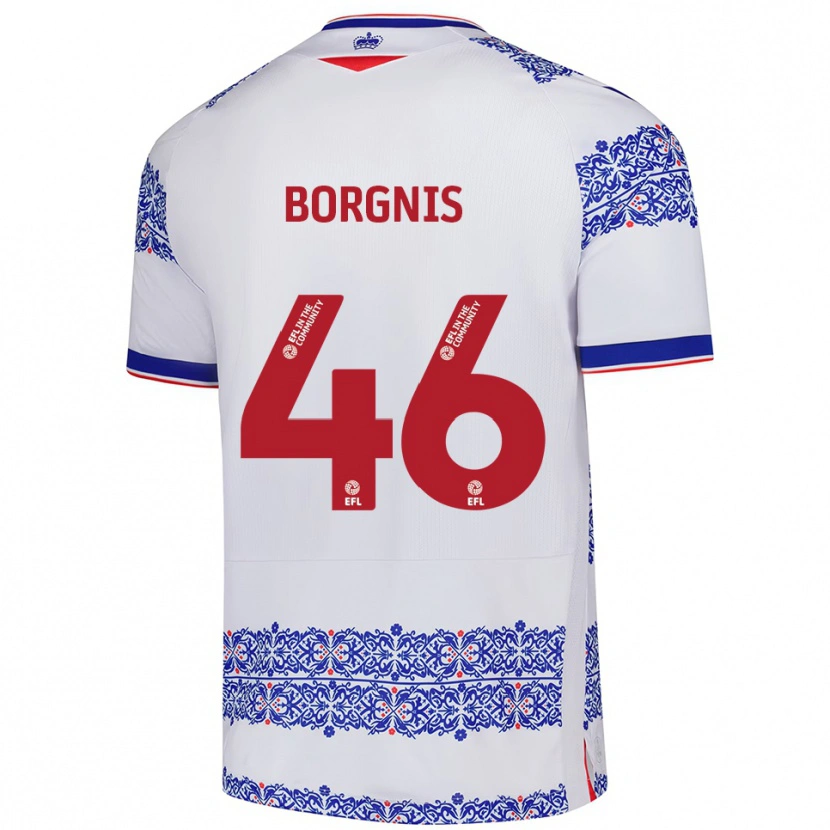 Danxen Criança Camisola Jacob Borgnis #46 Branco Azul Principal 2025/26 Camisa Brasil