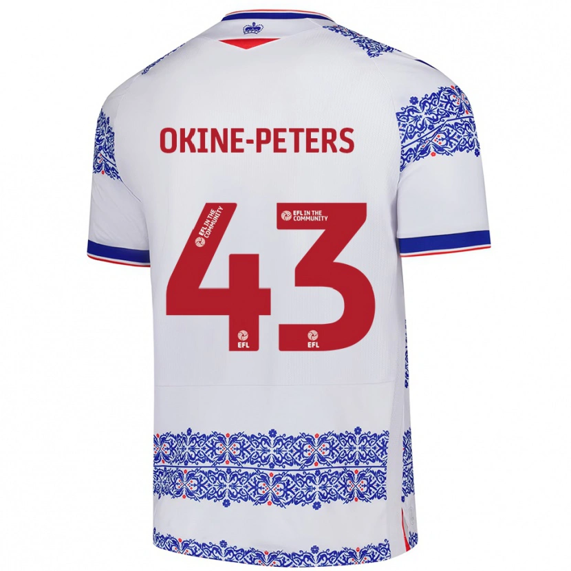 Danxen Criança Camisola Jeremiah Okine-Peters #43 Branco Azul Principal 2025/26 Camisa Brasil