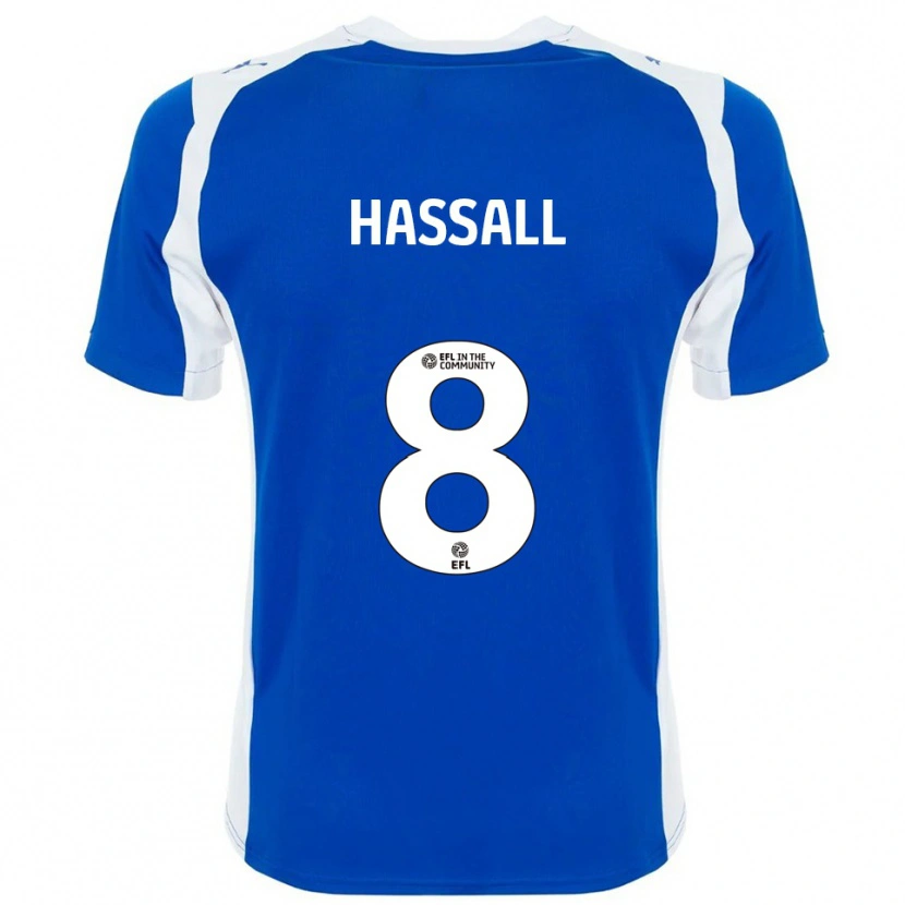 Danxen Criança Camisola Molly Hassall #8 Azul Branco Principal 2025/26 Camisa Brasil