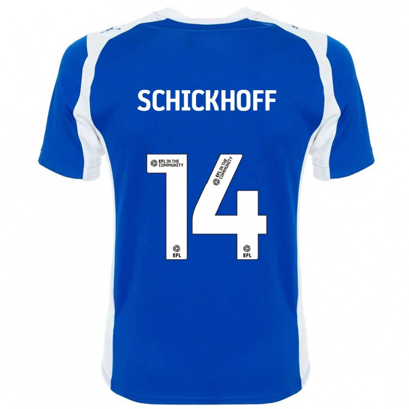 Danxen Criança Camisola Ella Schickhoff #14 Azul Branco Principal 2025/26 Camisa Brasil