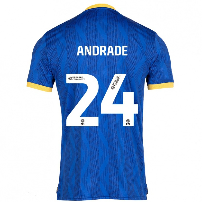 Danxen Criança Camisola Eduarda Andrade #24 Azul Marinho Amarelo Principal 2025/26 Camisa Brasil