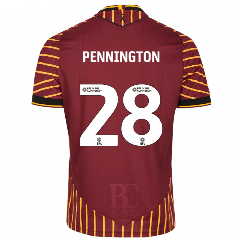 Danxen Criança Camisola Matthew Pennington #28 Laranja Vinho Principal 2025/26 Camisa Brasil