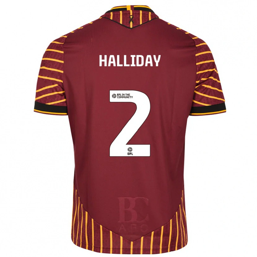 Danxen Criança Camisola Brad Halliday #2 Laranja Vinho Principal 2025/26 Camisa Brasil