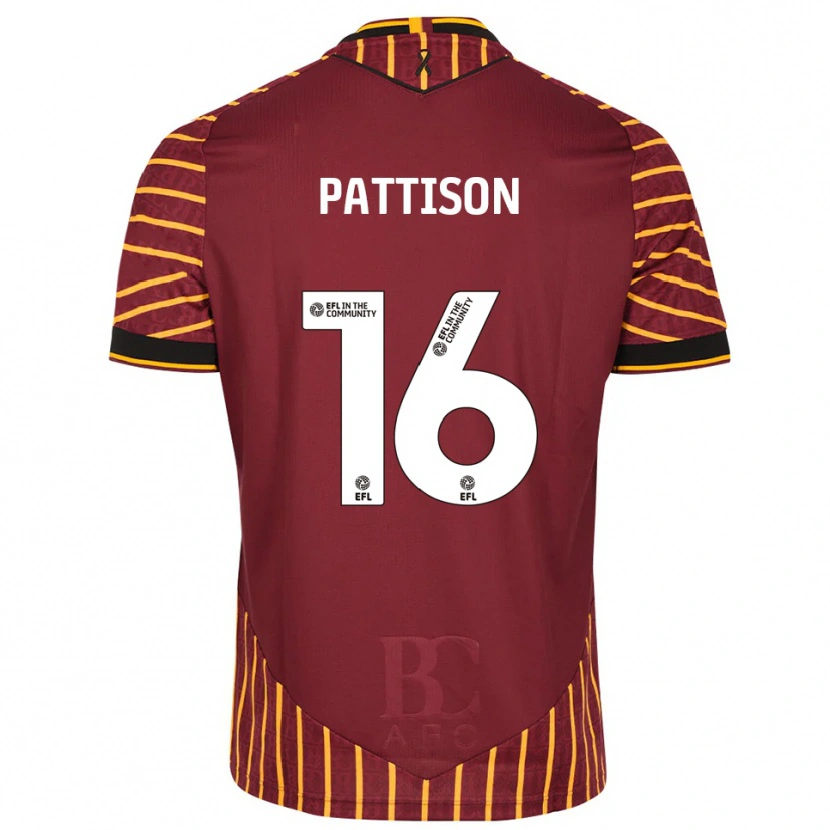Danxen Criança Camisola Alex Pattison #16 Laranja Vinho Principal 2025/26 Camisa Brasil