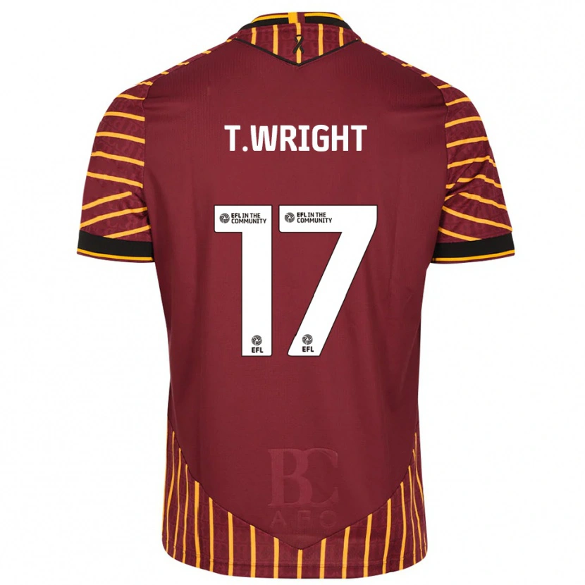 Danxen Criança Camisola Tyreik Wright #17 Laranja Vinho Principal 2025/26 Camisa Brasil