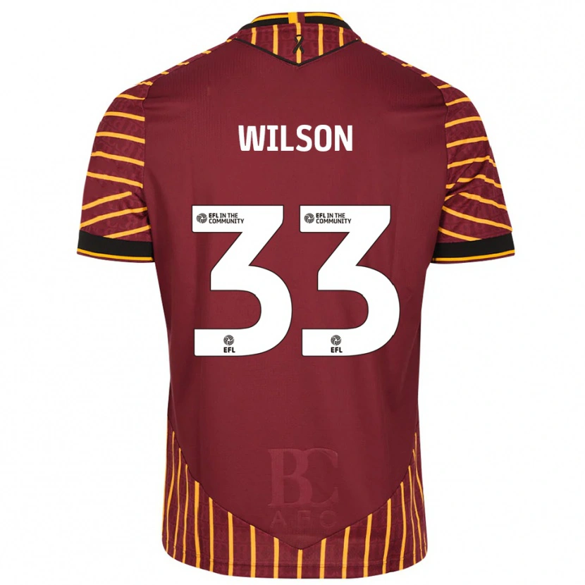 Danxen Criança Camisola Adam Wilson #33 Laranja Vinho Principal 2025/26 Camisa Brasil